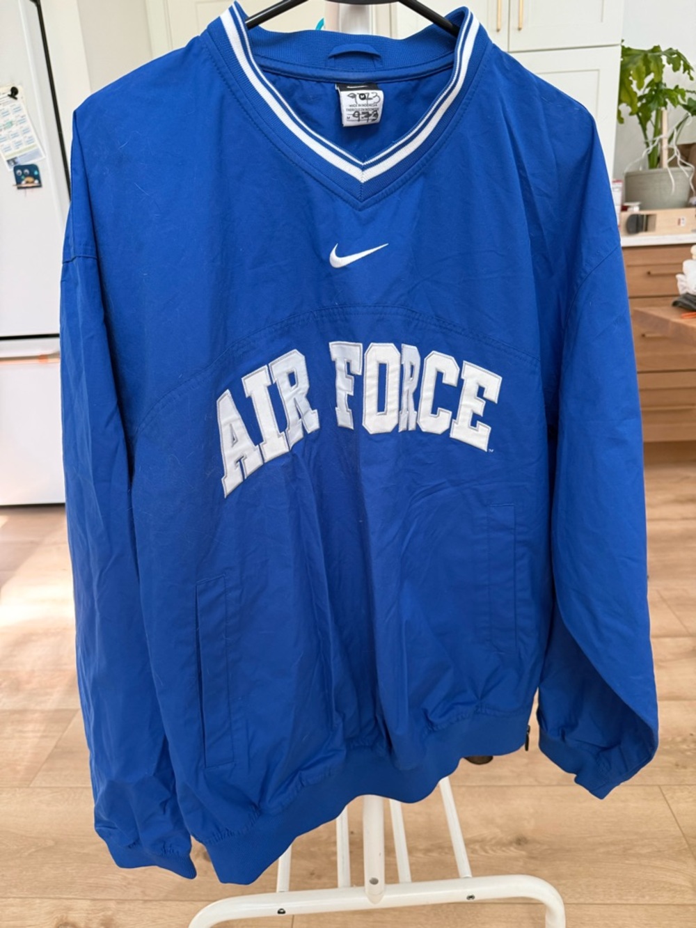 Nike Blue 'Air Force' V-Neck Pullover with White Trim